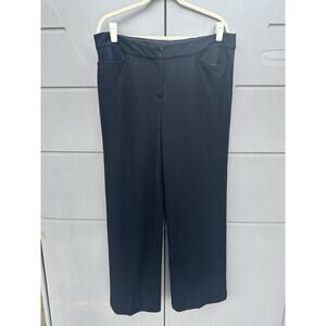 Eileen Fisher Womens Pants Wide Leg Black Wool Viscose Blend Lagenlook USA Sz L